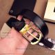 AAA Replica Montblanc Black Leather Belt On Sale - Yellow Gold Buckle (5)_th.jpg